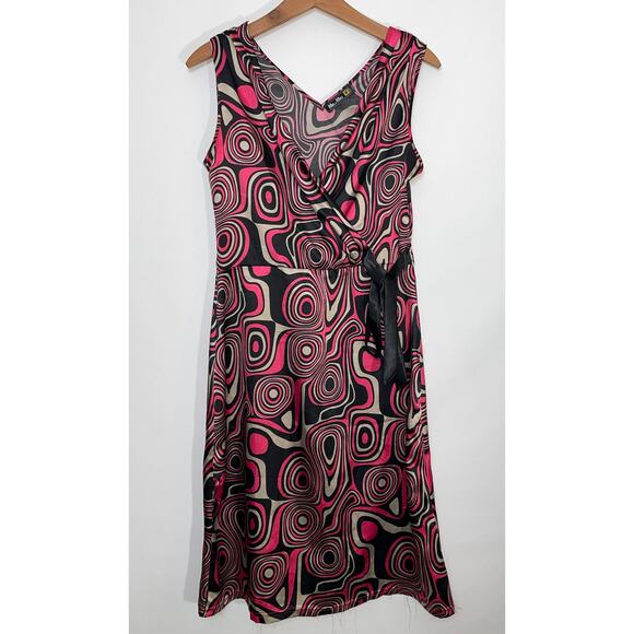 Mel & Moj Groovy Satin Dress - Size M - Silky, Fun & Funky - Picture 1 of 10